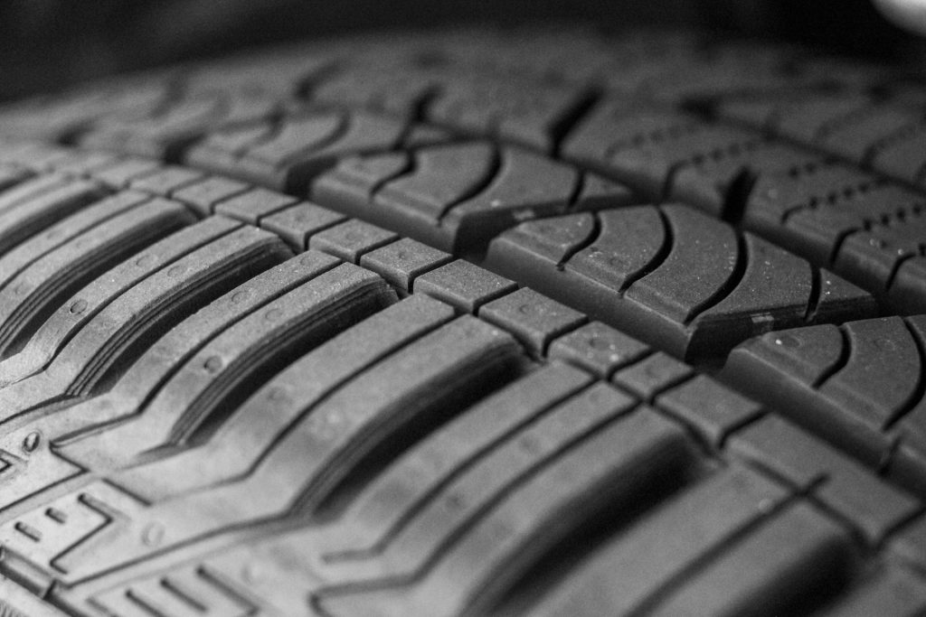 Closeup of a tire tread